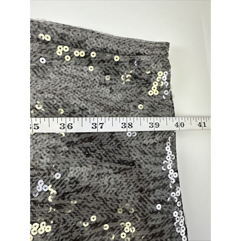 Lauren Ralph Lauren Evening Dress Gray Silver Sequins Shift Short Sleeves New 16 - Picture 15 of 15